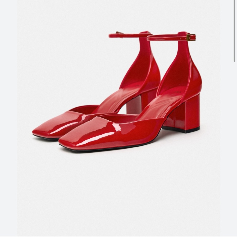 Zara patent block heels